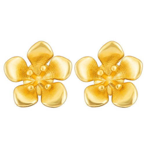 925 Sterling Silver Golden Peach Blossom Balance Earrings 925 Sterling Silver Golden Peach Blossom Balance Earrings