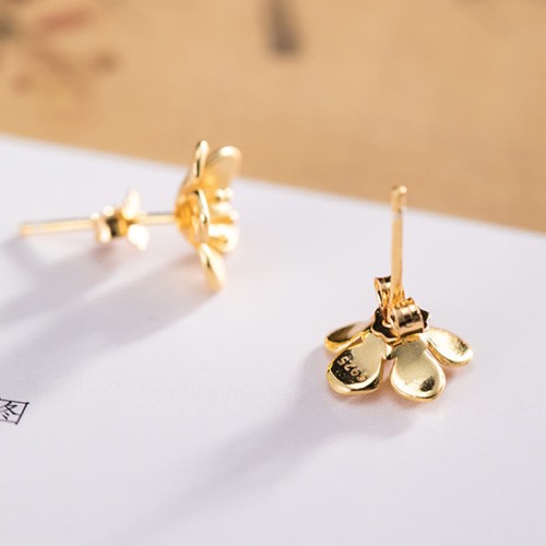 925 Sterling Silver Golden Peach Blossom Balance Earrings 925 Sterling Silver Golden Peach Blossom Balance Earrings