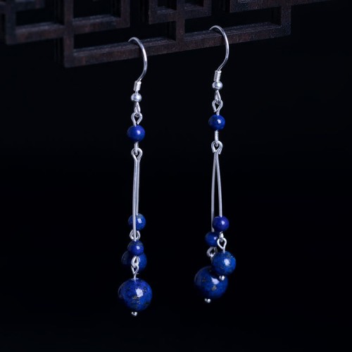 925 Sterling Silver Lazurite Serenity Drop Earrings 925 Sterling Silver Lazurite Serenity Drop Earrings