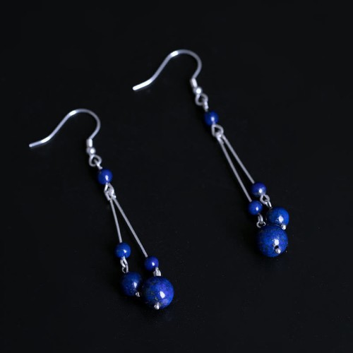 925 Sterling Silver Lazurite Serenity Drop Earrings 925 Sterling Silver Lazurite Serenity Drop Earrings