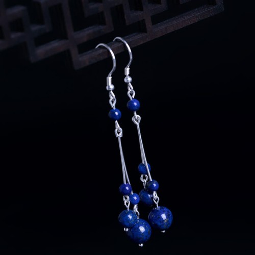 925 Sterling Silver Lazurite Serenity Drop Earrings 925 Sterling Silver Lazurite Serenity Drop Earrings
