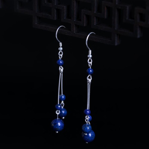 925 Sterling Silver Lazurite Serenity Drop Earrings 925 Sterling Silver Lazurite Serenity Drop Earrings