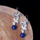 925 Sterling Silver Lazurite Ethnic Flower Earrings 925 Sterling Silver Lazurite Ethnic Flower Earrings