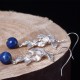 925 Sterling Silver Lazurite Ethnic Flower Earrings 925 Sterling Silver Lazurite Ethnic Flower Earrings