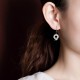 925 Sterling Silver Hetian Jade Peace Orchid Prosperity Earrings