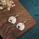 Feng Shui Elephant White Jade Fortune Earrings Feng Shui Elephant White Jade Fortune Earrings