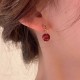 925 Sterling Silver Gold-Filled Cinnabar Zircon Calm Earrings 925 Sterling Silver Gold-Filled Cinnabar Zircon Calm Earrings