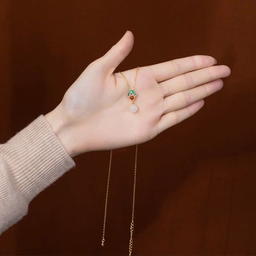 925 Sterling Silver Plated Gold Hetian Jade Auspicious Clouds Jewelry Set 925 Sterling Silver Plated Gold Hetian Jade Auspicious Clouds Jewelry Set