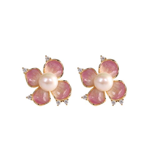 925 Sterling Silver Pearl Red Flower Wisdom Jewelry Set 925 Sterling Silver Pearl Red Flower Wisdom Jewelry Set