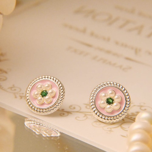 Enamel Flower Luck Earrings
