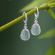 925 Sterling Silver Green Jade Gourd Abundance Earrings