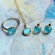 925 Silver Gold-Plated Turquoise Protection Set 925 Silver Gold-Plated Turquoise Protection Set