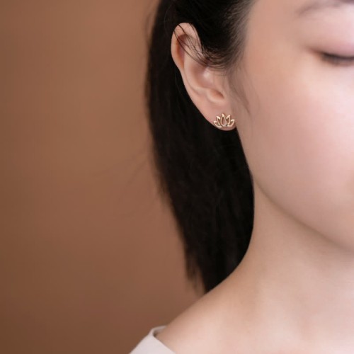 925 Sterling Silver Lotus Flower Blessing Earrings 925 Sterling Silver Lotus Flower Blessing Earrings