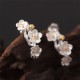 925 Sterling Silver Plum Blossom Floral Blessing Earrings 925 Sterling Silver Plum Blossom Floral Blessing Earrings