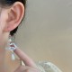 Copper Fan Auspicious Clouds Pearl Healing Earrings Copper Fan Auspicious Clouds Pearl Healing Earrings