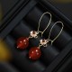 925 Sterling Silver Red Agate Flower Confidence Earrings 925 Sterling Silver Red Agate Flower Confidence Earrings