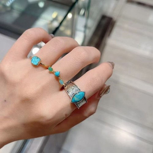 925 Silver Gold-Plated Turquoise Protection Set 925 Silver Gold-Plated Turquoise Protection Set