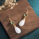 FengShui White Jade Luck Drop Earrings FengShui White Jade Luck Drop Earrings