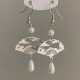 Copper Fan Auspicious Clouds Pearl Healing Earrings Copper Fan Auspicious Clouds Pearl Healing Earrings