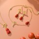 925 Sterling Silver Red Agate Gourd Confidence Jewelry Set 925 Sterling Silver Red Agate Gourd Confidence Jewelry Set