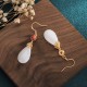 FengShui White Jade Luck Drop Earrings FengShui White Jade Luck Drop Earrings