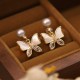 18K Gold-Plated Copper Shell Pearl Butterfly Stud Earrings 18K Gold-Plated Copper Shell Pearl Butterfly Stud Earrings