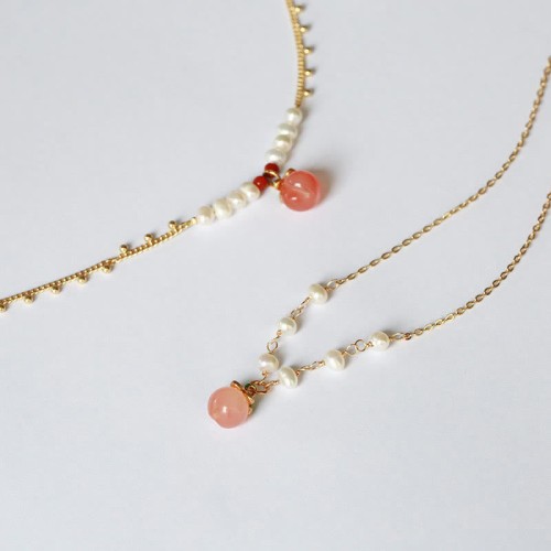 Gold-plated Copper Agate Pearl Positive Jewelry Set Gold-plated Copper Agate Pearl Positive Jewelry Set