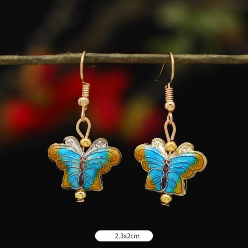 Lotus Butterfly Flower Alloy Copper Enlightenment Earrings Lotus Butterfly Flower Alloy Copper Enlightenment Earrings