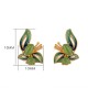 925 Sterling Silver Plated Gold Cyan Jade Butterfly Healing Earrings 925 Sterling Silver Plated Gold Cyan Jade Butterfly Healing Earrings