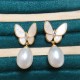 925 Sterling Silver 18K Gold Copper Pearl Butterfly Optimism Stud Earrings 925 Sterling Silver 18K Gold Copper Pearl Butterfly Optimism Stud Earrings