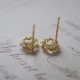 925 Sterling Silver Copper Wreath Blessing Flower Earrings 925 Sterling Silver Copper Wreath Blessing Flower Earrings
