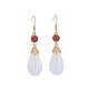 FengShui White Jade Luck Drop Earrings FengShui White Jade Luck Drop Earrings