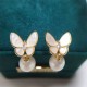 925 Sterling Silver 18K Gold Copper Pearl Butterfly Optimism Stud Earrings 925 Sterling Silver 18K Gold Copper Pearl Butterfly Optimism Stud Earrings