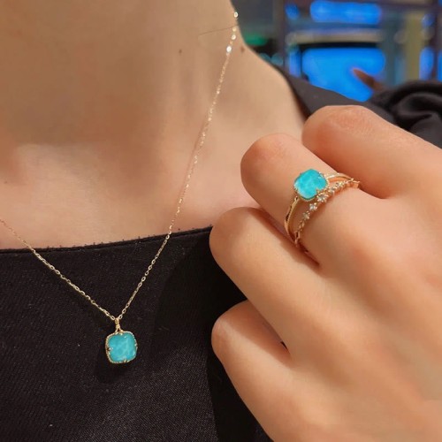 925 Silver Gold-Plated Turquoise Protection Set 925 Silver Gold-Plated Turquoise Protection Set