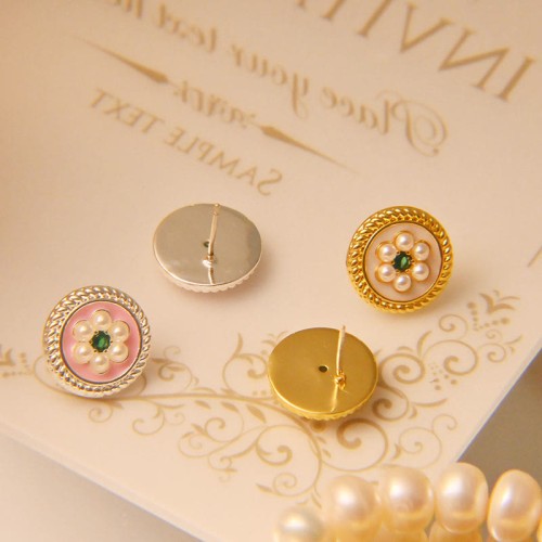 Enamel Flower Luck Earrings