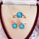 925 Silver Gold-Plated Turquoise Protection Set 925 Silver Gold-Plated Turquoise Protection Set