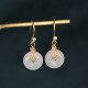 White Jade Double Happiness Fortune Earrings White Jade Double Happiness Fortune Earrings