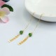 925 Sterling Silver Hetian Cyan Jade Phoenix Tail Drop Earrings 925 Sterling Silver Hetian Cyan Jade Phoenix Tail Drop Earrings