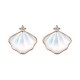 925 Sterling Silver Tridacna Stone Shell Blessing Jewelry Set