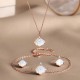 925 Sterling Silver Tridacna Stone Shell Blessing Jewelry Set