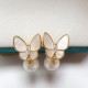 925 Sterling Silver 18K Gold Copper Pearl Butterfly Optimism Stud Earrings 925 Sterling Silver 18K Gold Copper Pearl Butterfly Optimism Stud Earrings