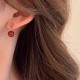925 Sterling Silver Gold-Filled Cinnabar Zircon Calm Earrings 925 Sterling Silver Gold-Filled Cinnabar Zircon Calm Earrings