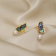 18K Gold-Plated Copper Pearl Butterfly Love Stud Earrings