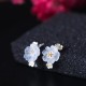 925 Sterling Silver Plum Blossom Floral Blessing Earrings 925 Sterling Silver Plum Blossom Floral Blessing Earrings