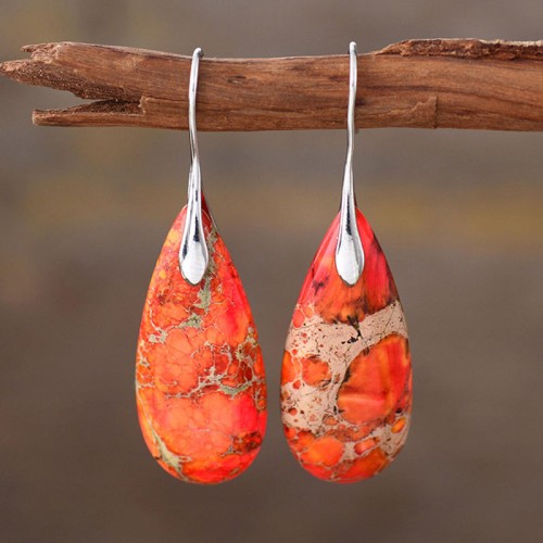 Emperor Stone Healing Crystal Earrings Emperor Stone Healing Crystal Earrings