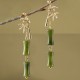 925 Sterling Silver Gold-Plated Peridot Bamboo Leaf Drop Earrings 925 Sterling Silver Gold-Plated Peridot Bamboo Leaf Drop Earrings