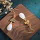 FengShui White Jade Luck Drop Earrings FengShui White Jade Luck Drop Earrings