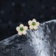 White Jade Flower Luck Blessing Stud Earrings White Jade Flower Luck Blessing Stud Earrings