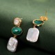 925 Sterling Silver Baroque Pearl Malachite Healing Drop Earrings 925 Sterling Silver Baroque Pearl Malachite Healing Drop Earrings