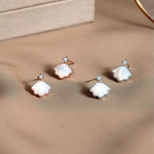 925 Sterling Silver Tridacna Stone Shell Blessing Jewelry Set